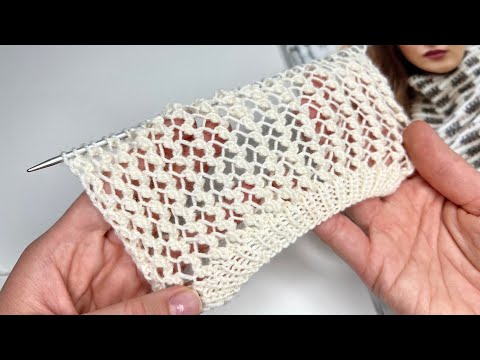 Видео: ОДИН ИЗ ЛУЧШИХ ажурных узоров! Вы удивитесь, это красиво и просто! Узор спицами