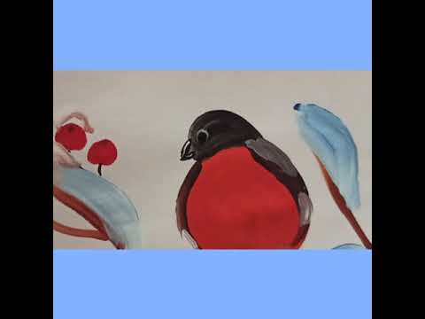 Видео: Как нарисовать снегиря.