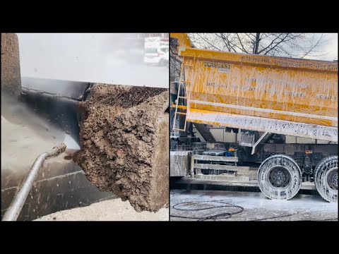 Видео: Грязный КОРОЛЬ! Как помыть грязный грузовик с помощью мойки высоко давления? #удовлетворяющий #asmr