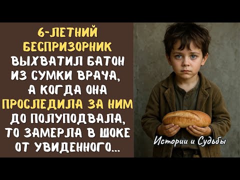 Видео: 6 летний БЕСПРИЗОРНИК выхватил батон из сумки ВРАЧА, а едва она проследила за ним до полуподвала…