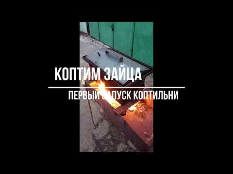 Видео: Первый раз коптим зайца. Первый запуск коптильни горячего копчения.