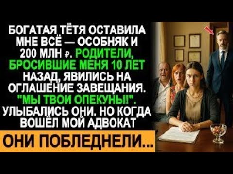 Видео: Богатая тётя оставила мне всё. Родители, бросившие меня 10 лет назад, внезапно объявились…