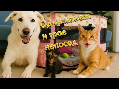 Видео: Один манеж и трое непосед 