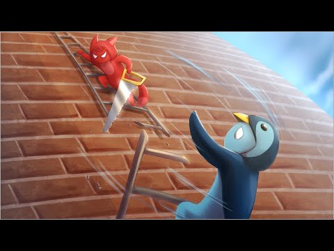 Видео: КОВАРНАЯ ЛЕСТНИЦА!!! УГАР В GANG BEASTS!!!