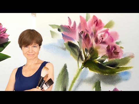 Видео: Альстромерия акварелью