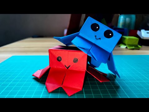 Видео: Оригами из прыгающего бумажного осьминога | Как сделать игрушку-фиджет