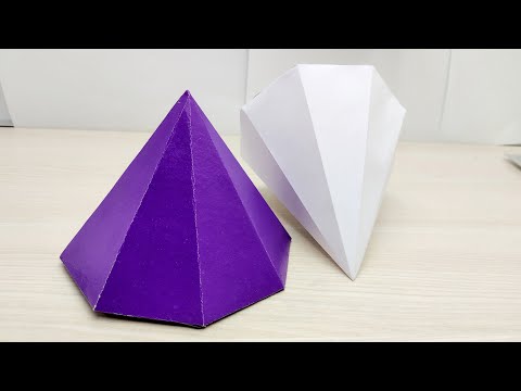 Видео: КАК СДЕЛАТЬ ВОСЬМИУГОЛЬНУЮ ПИРАМИДУ ИЗ БУМАГИ? ВОСЬМИУГОЛЬНАЯ ПИРАМИДА ОБЪЕМНЫЕ ФИГУРЫ ИЗ БУМАГИ