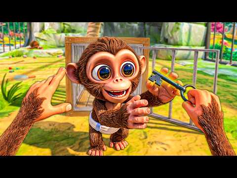 Видео: МАЛЕНЬКАЯ ОБЕЗЬЯНКА НА СВОБОДЕ! МЫ ОТКРЫЛИ КЛЕТКУ И ПОЖАЛЕЛИ.. 🐵 в I Am Monkey VR