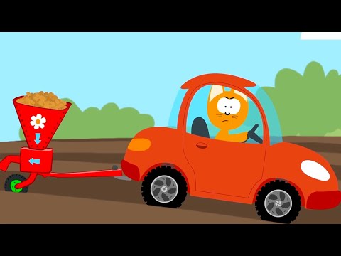 Видео: Котёнок и волшебный гараж - Работа в поле | Мультфильмы для детей про машинки