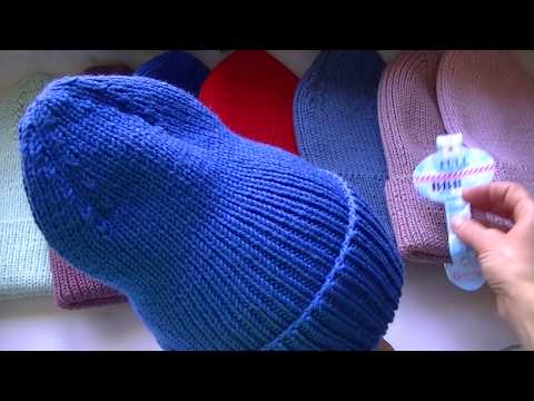 Видео: Вязаная шапка  тыковка с интересной  макушкой резинкой 1*1.