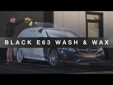 Видео: Мойка и вощение черного Mercedes E63 - 550 л.с. Monster
