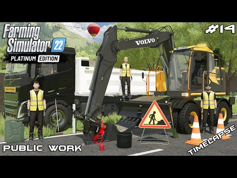Видео: Первая работа с VOLVO EWR150E — РЫТЬЕ КАНАВЫ | Общественные работы | Farming Simulator 22 | Эпизо...