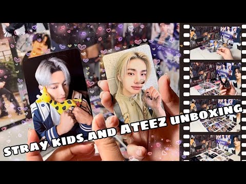 Видео: распаковка карт и альбомов Stray Kids и ATEEZ ^^