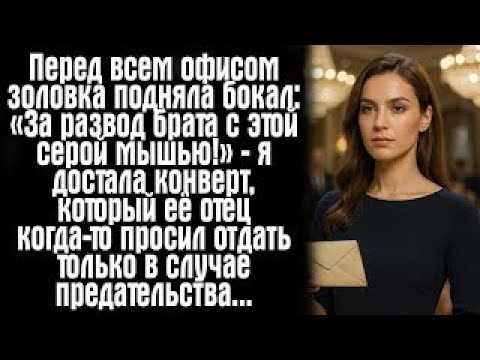 Видео: Перед всем офисом золовка подняла бокал： «За развод брата с этой серой мышью!» — я достала