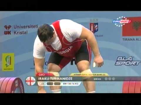 Видео: Mужчины +105 кг Tолчок ЧЕ 2013