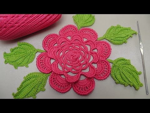 Видео: Вязание РОЗЫ крючком. Плоская роза для ирландского кружева. Rose Crochet