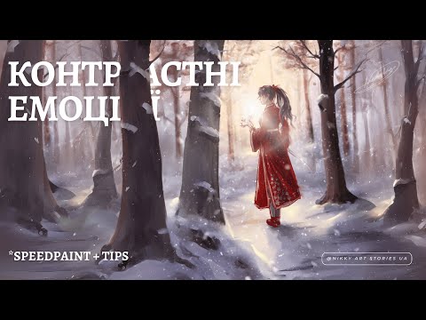 Видео: Контраст для емоційного впливу | ⋆⁺₊❅ ⋆ Меланхолійна зима | Speedpaint + поради