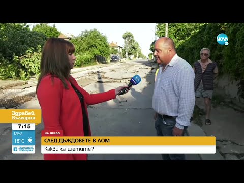 Видео: След дъждовете в Лом: Какви са щетите? - Здравей, България (21.06.2021)