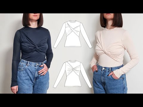 Видео: Как сшить лонгслив с драпировкой.