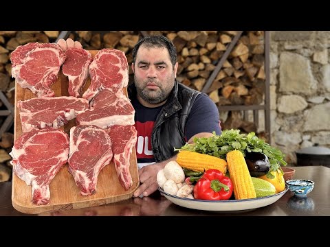 Видео: Настоящий стейк из говядины с овощами на гриле: особый рецепт King Cooking!