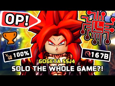 Видео: GOGETA SSJ4 может пройти всю игру в одиночку на 100%?! | Аниме Last Stand, глючное, великолепное