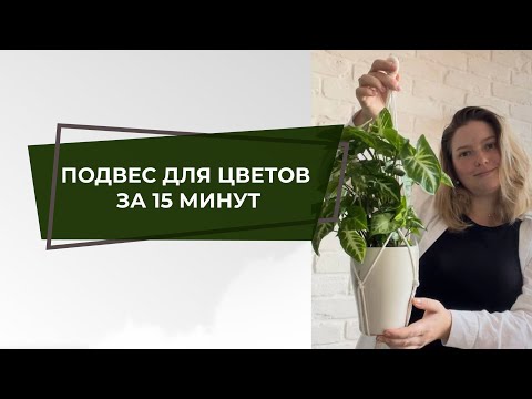 Видео: Макраме-подвес для цветов за 5 минут | Макраме-подвес для кашпо |  Урок по по макраме для начинающих
