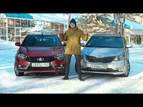 Видео: Сравнительный тест-драйв Lada Vesta против KIA Rio (2016)