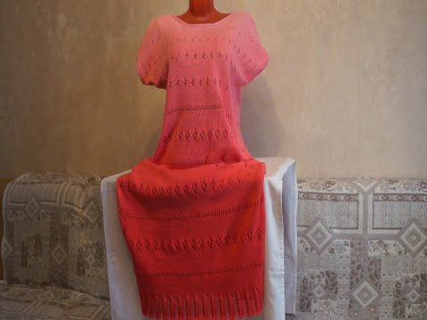 Видео: Платье летнее на одной фонтуре(Alize bella ombre batik) Часть 1