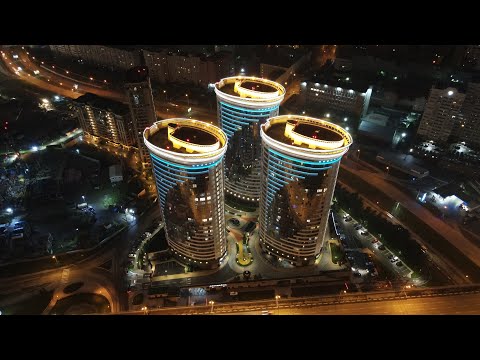 Видео: Новосибирск глазами дрона ( Ночной гиперлапс)