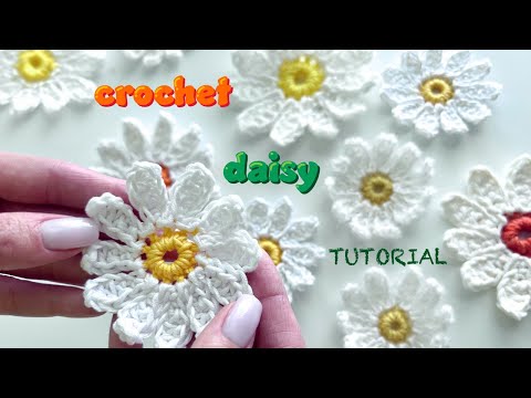 Видео: Crochet Daisy tutorial: Step-by-Step Guide | Ромашка Крючком быстро