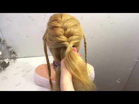 Видео: Прическа из резинок на длинные волосы в школу Прическа для девочек косы
