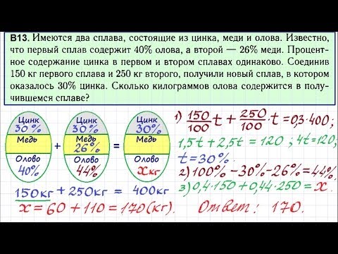 Видео: Задачи на растворы, сплавы и смеси-3