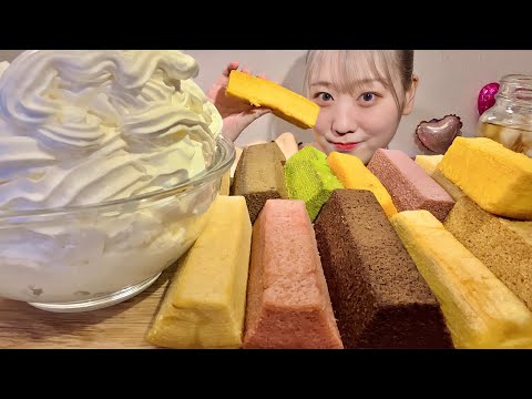 Видео: ASMR Торт и крем【русские субтитры】【Mukbang/ Eating Sounds】