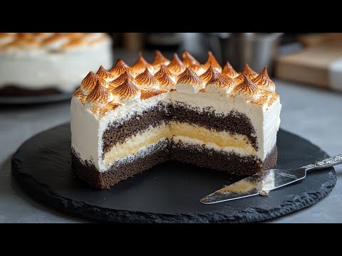 Видео: Божественный маковый торт с лимонным кремом и безе — такой нежный и вкусный!