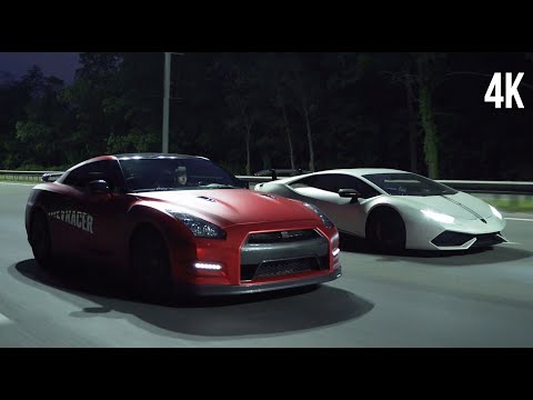 Видео: 1000HP HURACAN vs 1200HP GT-R. Аэродинамика решает?