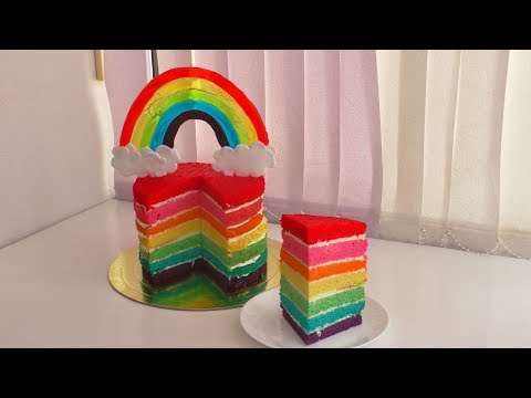 Видео: Как сделать РАДУЖНЫЙ ТОРТ Rainbow cake "Успешный кондитер"