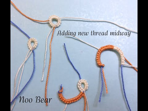 Видео: Челночное фриволите: добавление новой нити в середине процесса