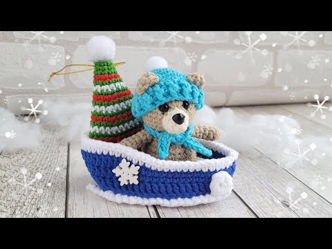 Видео: 🛷🐻Медвежонок в санках вязаный крючком👍crochet bear🐻Bär häkeln