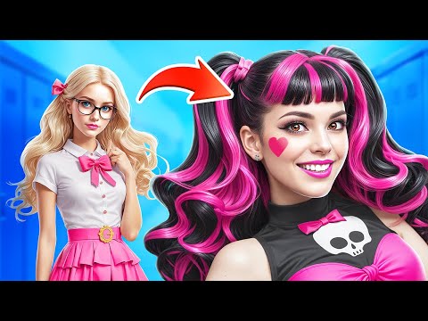 Видео: Экстремальное преображение: из ботанши Барби в звезду Monster High!