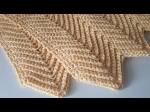 Видео: Вяжем плед крючком узором Зигзаг мк. Вязание крючком / Crochet blanket