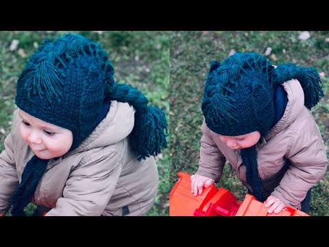 Видео: МК ШАПКА "AVATAR" СПИЦАМИ. Простая детская шапка с ушками