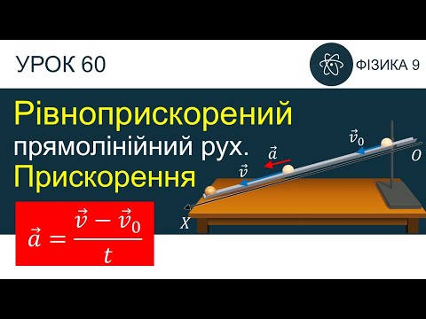 Видео: Фізика 9. Урок-презентація «Рівноприскорений прямолінійний рух. Прискорення» + 3 задачі