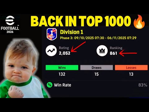 Видео: Снова в топ-1000 🔥 – Профи Дивизиона 1 разгромлены! | eFootball Mobile Division Pro F2P Gameplay