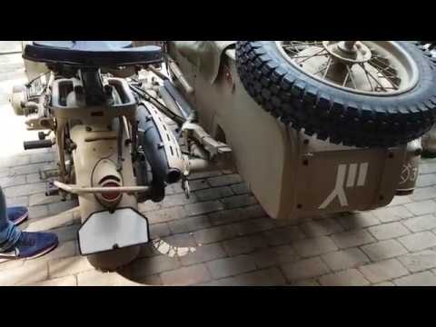 Видео: BMW R75 SAHARA 1943.Детальный процесс присоединения коляски.