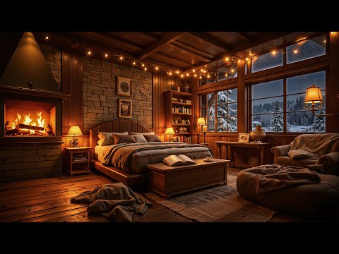 Видео: Ночь джаза в зимнем домике | Уютная атмосфера лаунжа в деревянном доме и лёгкий джаз для учёбы