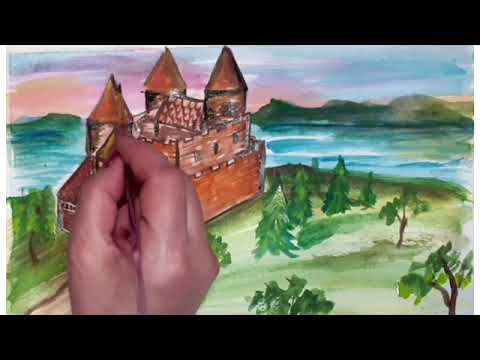 Видео: Фортеця за мотивами середньовіччя. Історичний жанр. 6 клас образотворче мистецтво.