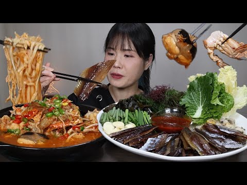 Видео: Гуамэги сайры, сельдь гуамгеги, калгуксу Мориаргу, острый, мокбанг,