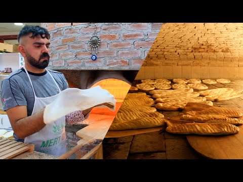 Видео: Сумасшедший пекарь продает 10000 лавашей в день! Рецепт турецкого уличного хлеба! Донер Хлеб