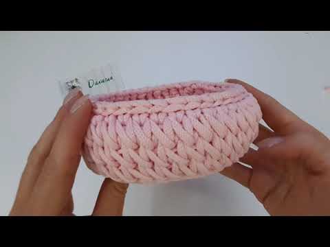 Видео: Вязаная корзинка из полиэфирного шнура