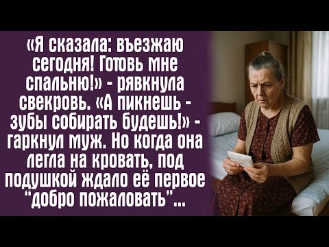 Видео: «Я сказала： въезжаю сегодня! Готовь мне спальню!» — рявкнула свекровь  «А пикнешь — зубы собир